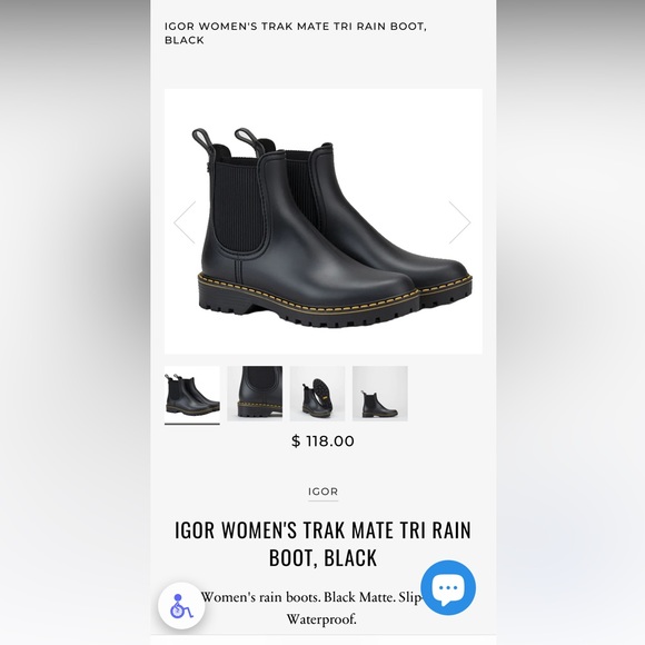 Igor authentic women’s trak mate tri rain boots in black - Picture 4 of 5